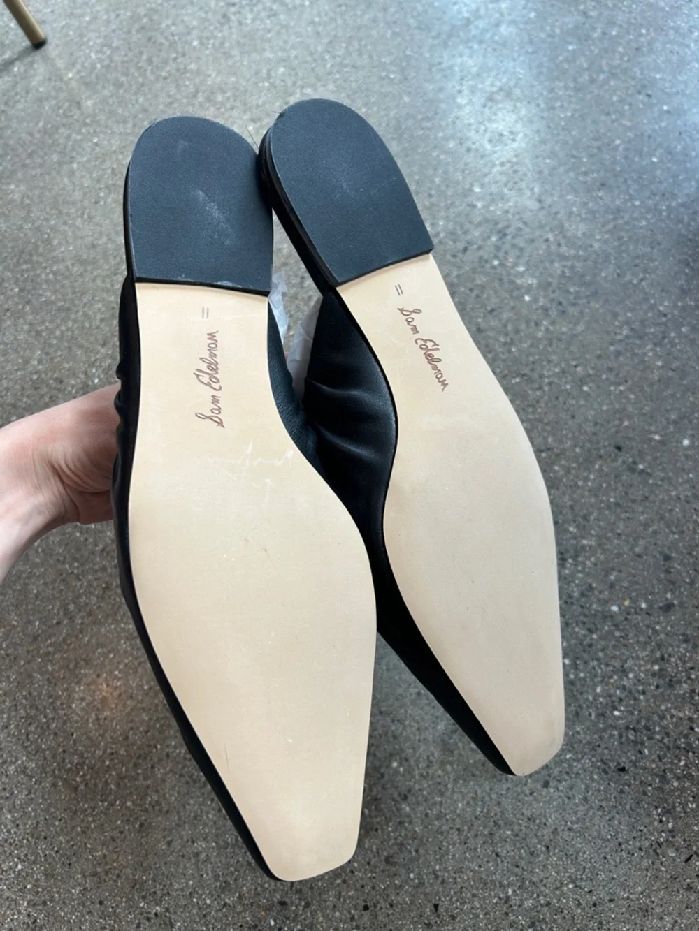 Sam Edelman Black Ruched Slip-On Mules - Picture 2 of 2
